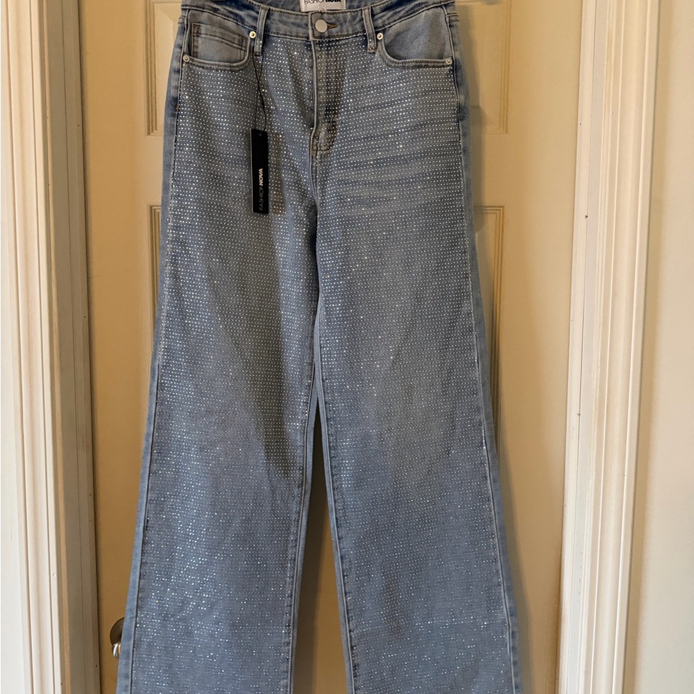 Fashionova Women's Bling Blue Jeans